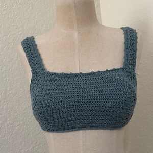 Xhilaration Teal Crochet Crop Top